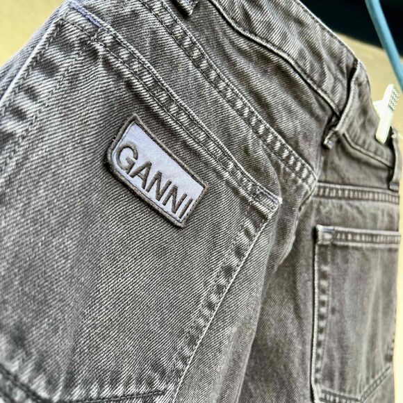 Ganni Pants - Ganni Misy Cropped Washed Black Rigid Denim Jeans Womens Size 24 W 34 L